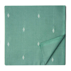 Green South Cotton Jacquard Fabric with diamond motifs