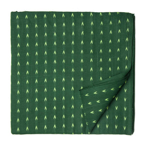 Green South Cotton Jacquard Fabric with arrow motifs