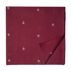 Red South Cotton Jacquard Fabric with triangular motifs