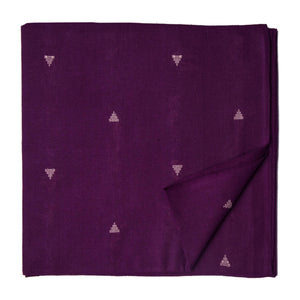 Magenta South Cotton Jacquard Fabric with triangular motifs