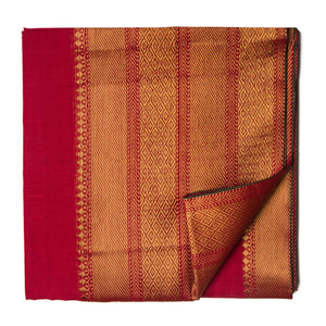 Red Super Fine South Cotton Fabric with Golden Border