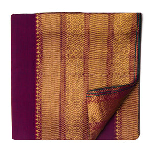 Violet Super Fine South Cotton Fabric with Golden Border