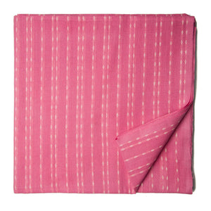 Pink South Cotton Jacquard Fabric with  kantha thread work