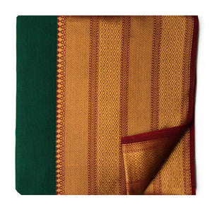 Green Super Fine Pure South Cotton Fabric with Golden border