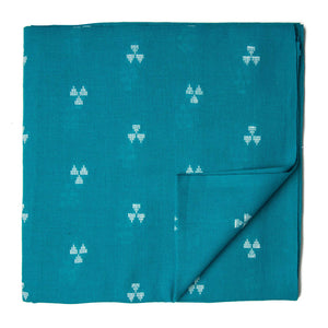 Blue South Cotton Jacquard Fabric with motifs