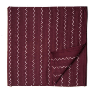 Brown South Cotton Jacquard Fabric with zig zag lines