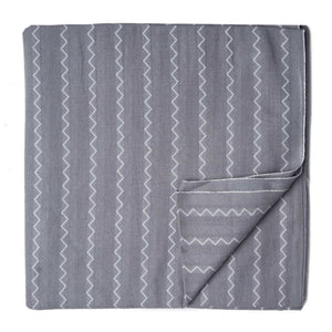 Grey South Cotton Jacquard Fabric with zigzag lines