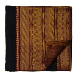 Black Super Fine South Cotton Fabric with Golden Border