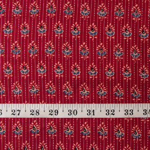 Precut 1 meter - Printed Kantha Cotton Fabric