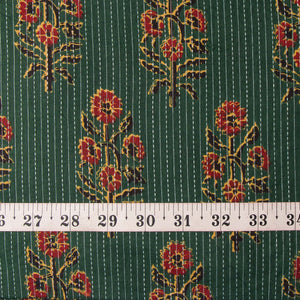 Precut 1 meter -Printed Kantha Cotton Fabric